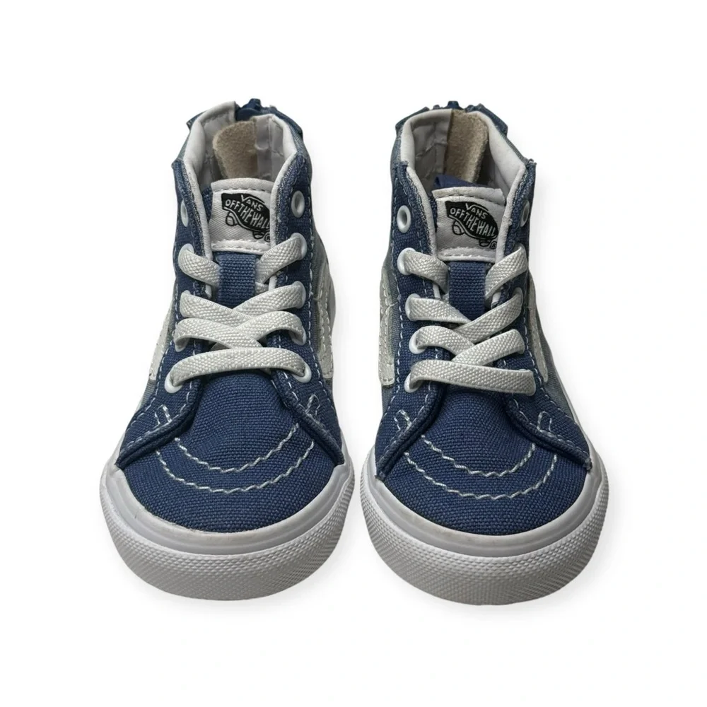 Vans ✌︎︎ Sk8-Hi Zip Baby Walker Skate Shoes Sneakers ✌︎︎Denim Chambray ✌︎︎ 5